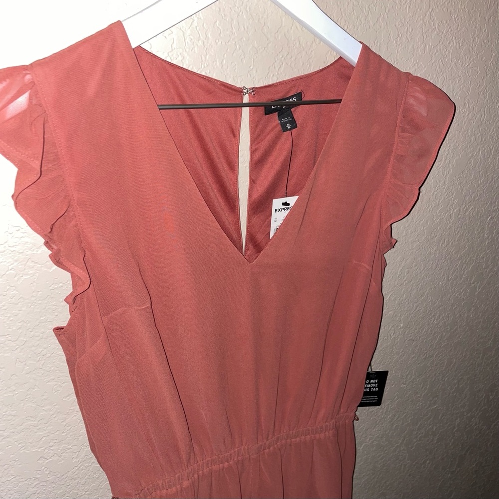 NWT Express Ruffle Sleeve Mini Dress - Picture 8 of 10